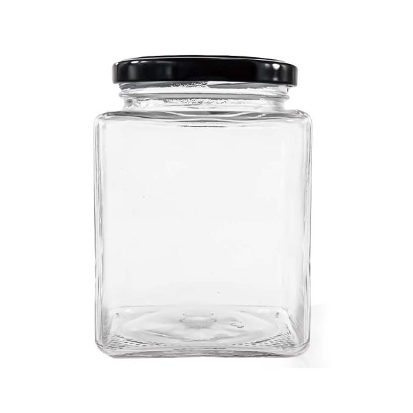 Airtight 550ML Glass Square Jar with Lids Wholesale