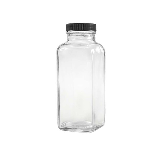 350ml glass water bottle square